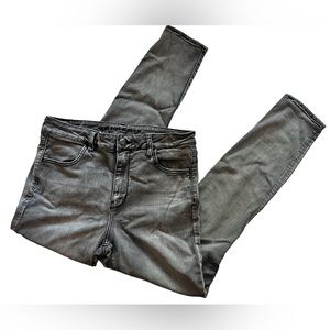 American Eagle Super Stretch Hi-Rise Jegging Distressed Denim Grey Size 14